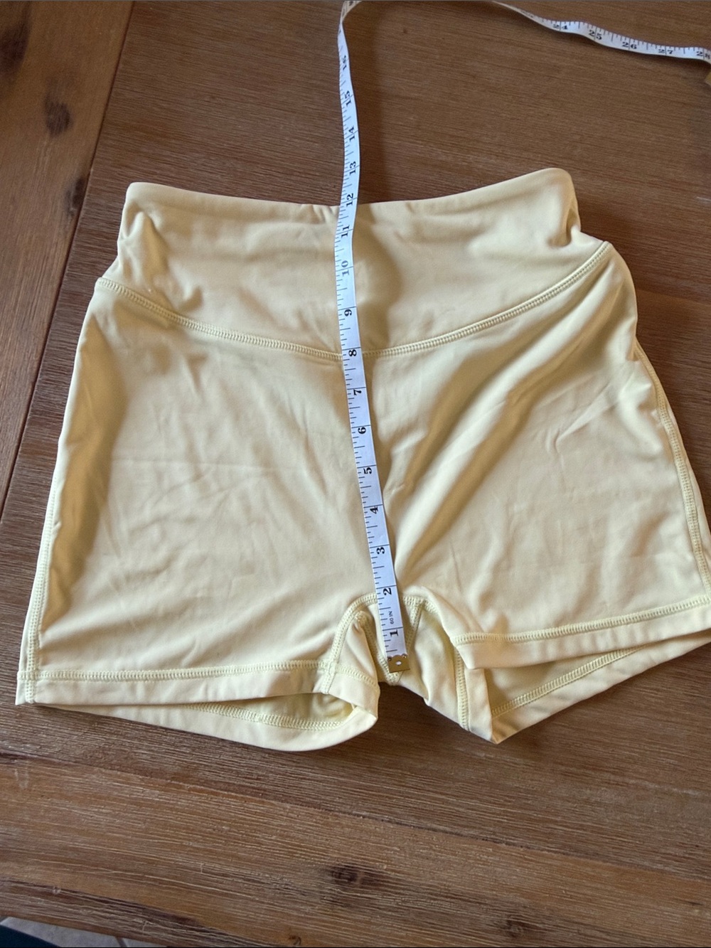 High-Waist Women’s Lightweight Yellow Active Shorts - Picture 3 of 6